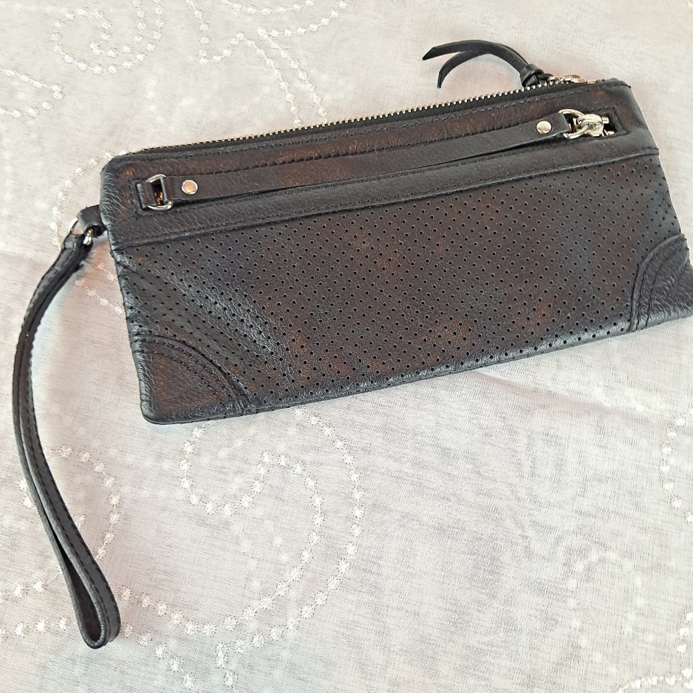 Banana Republic Black Cow Leather Wristlet